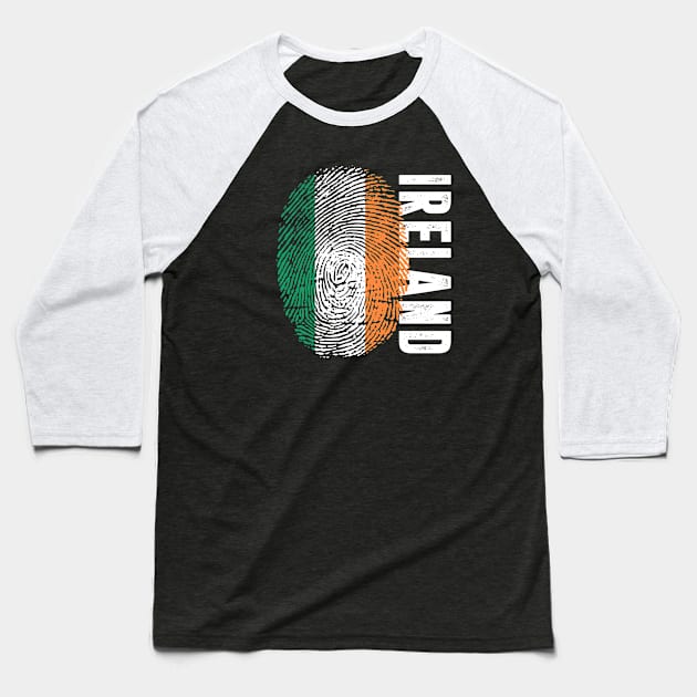 Ireland Flag Fingerprint My Story DNA Irish Baseball T-Shirt by Your Culture & Merch